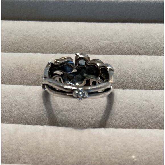 Barbara Bixby Vine and Leaf Ring SS/18K Blue Topaz Size 8.5 - Picture 2 of 2